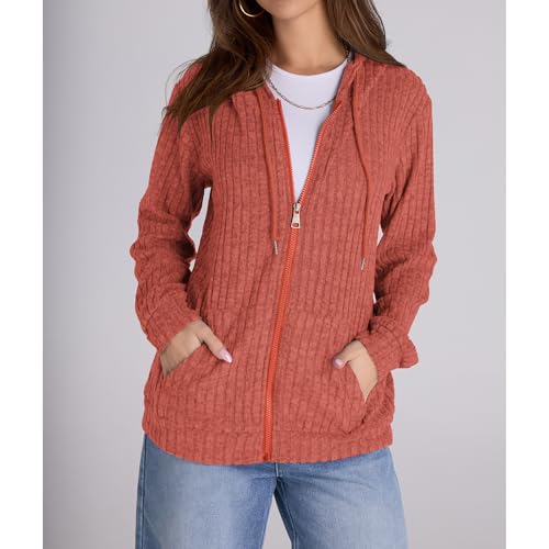 Image of Witsmile Zip Up Hoodie Women Oversized Sweatshirt Long Sleeve 2026 Fall Outfit Lightweight Jackets Workout Clothes