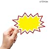 Starburst Signs with Stickers 200pcs | Sale Price Tags for Garage Sale, Estate Sale, Yard Sale, Retail Supplies. 100pcs Price Sign Cards & 100pcs Strong Sticker Dots. 4x6 inch (Yellow) #2