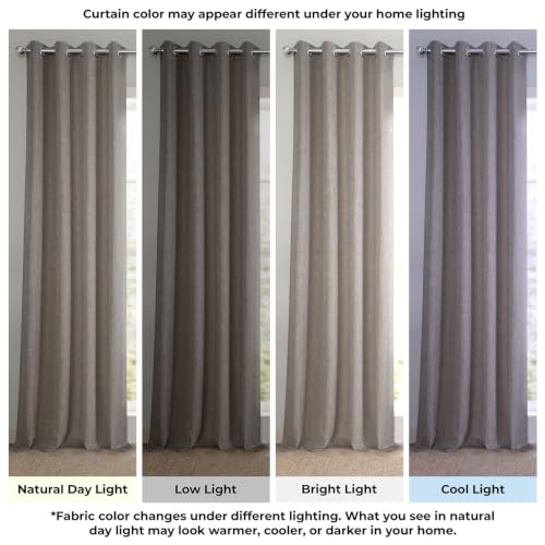 Image of HPD Half Price Drapes Grommet Linen Curtains 96 Inches Long Room Darkening Curtains for Bedroom & Living Room (1 Panel), 50W x 96L, Mink