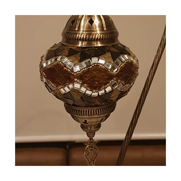 Orientalische  Mosaiklampe "  Schwanenhals "   L (44 cm ) / Türkische  Nachttischlampe  aus Mosaik   " Schwanenhals " /  Orientalische  Nachttischlampe  L / Orient Lamp / Mosaiklampe  L ( 44 cm ) – Bild 6