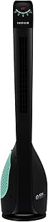 IKOHS Ion-Wind TF - Ventilatore ultrasonico ionizzatore a Torre, 6 velocità, con Telecomando, Design Minimalista, eliminazione della Polvere, polline, germi e Cattivi odori (Nero)