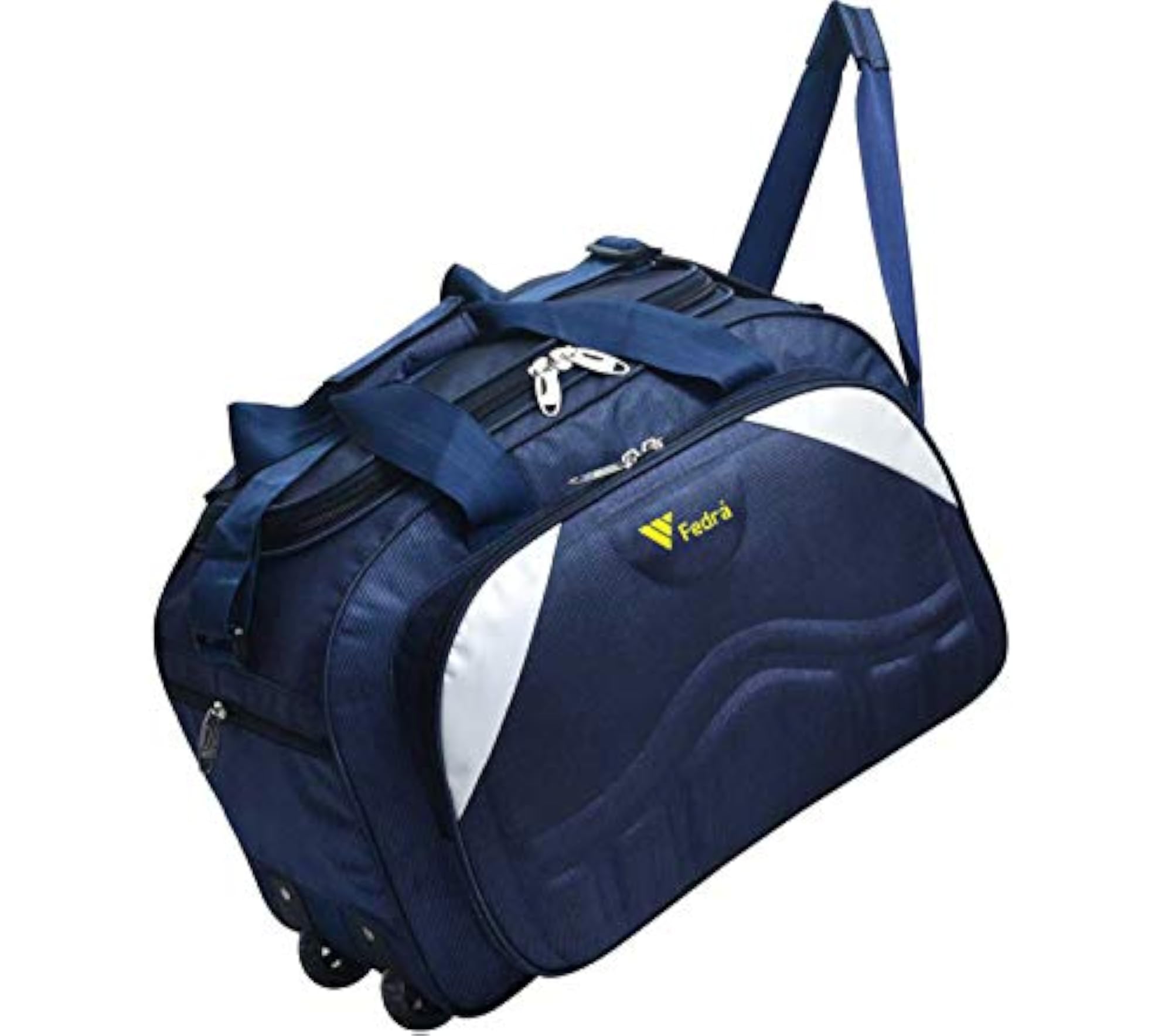 Expandable Waterproof Polyester Duffel Travel Bags Men Duffle Luggage Bag 45 L Blue White