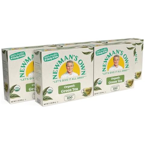 Newman's Own Organics Green Tea, 100 Individually Wrapped Tea Bags, 100 Count (Pack of 5) Cover