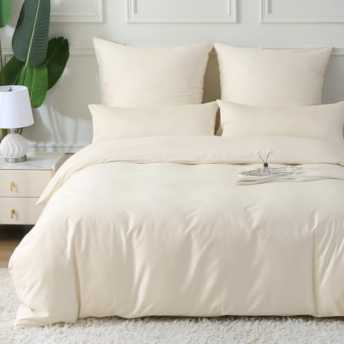 MILDLY Satin Bettwäsche 135x200 Baumwolle,100% Langstapelige Baumwolle Seidig Luxus Bettzeug, ÖkoTex Zertifiziert & für Allergiker Geeignet, 1...