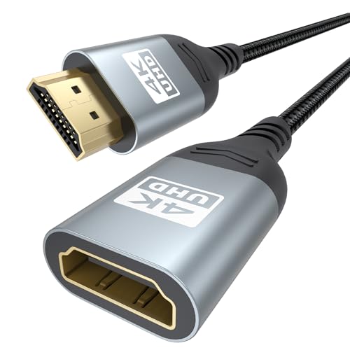 ZeniKon 4K HDMI Extension Cable 10 FT HDMI Extender, HDMI Male to Female Adapter Cord 4K@60Hz, 2K...