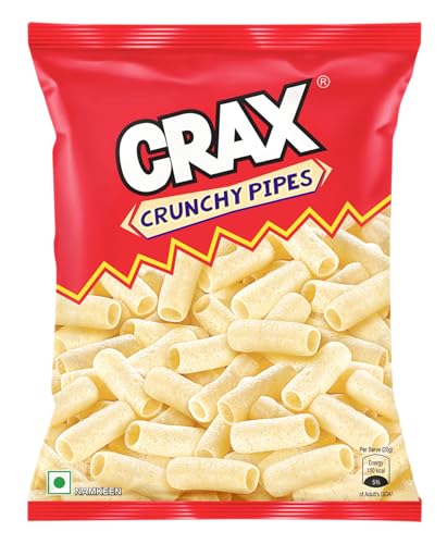 Image of Crax Crunchy Pipes Puffs 77g /72g /73g | Crunchy Snack | Social Gatherings, Fun Snack | Crunchy Gourmet Snacks for Parties, Drinks, Tea & Coffee | 100% Vegetarian (Weight may vary)