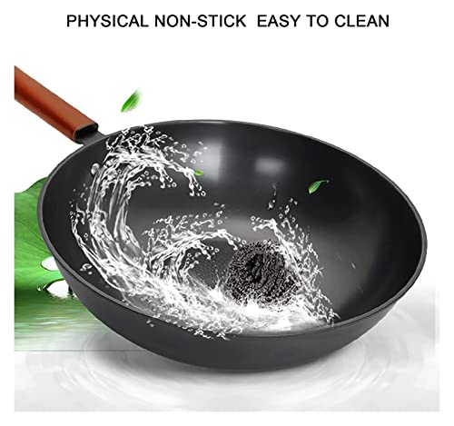Wok con tapa de vidrio y mango de madera miniatura 7