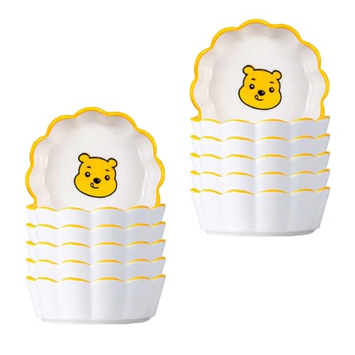 Image of Soy Sauce Dipping Bowls, Ceramic Dipping Bowl, Small Dip Bowls Set Sauce Dish Tiny Bowls Side Dish, Ketchup Soy BBQ Sushi Party Condiments Serving Bowl (Pack of 12, Yellow Bear)