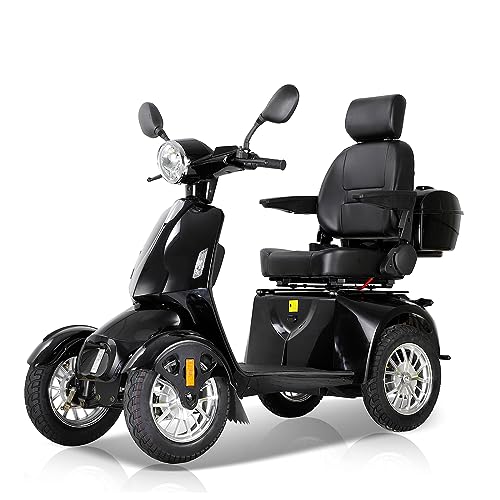 Mobility Scooter for Seniors & Adults, 4 Wheels Elderly Medical Electric Wheelchair Scooters Device for Parents, 500LBS Capacity All Terrain Heavy Dut