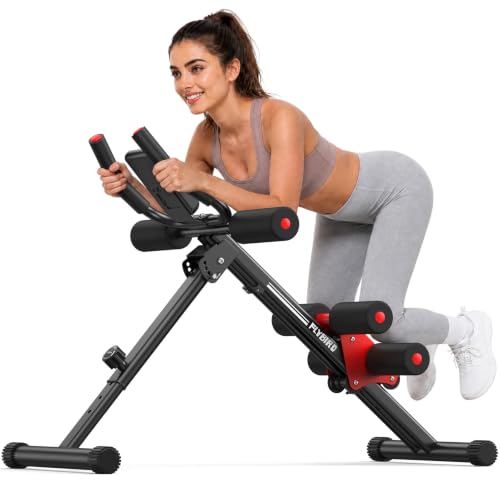 Image of FLYBIRD AW1 Ab Workout Machine, Ab Crunch Machine Ab Workout Equipment Foldable for Home Gym, Bottom-Up Abdominal Trainer for Core Waist Workout and Body Shaping with Adjustable Heights and Angles, Red
