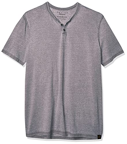 Lucky Brand Men s Venice Burnout Notch Neck Tee Shirt, Frost Grey, Medium