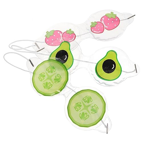 3 Pz Maschere Per Il Raffreddore Degli Occhi Impacchi Gel Per Gli Occhi Cetrioli Cetriolo Maschere Rinfrescanti Per Gli Occhi Pvc Benda Sull'occhio Animale