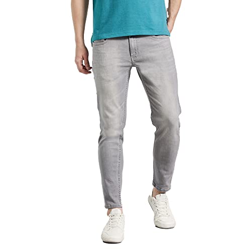 Image of Life by Shoppers Stop Mid Wash Cotton Blend Karrot Fit Men's Jeans