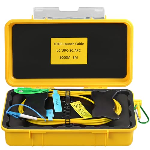 SumChan OTDR Launch Cable Box SCAPC-LCUPC 1000m OTDR Transmission Cable Box Single Mode (9/125) SM Fiber Tester Extension Line Fiber Dead Zone Eliminator FTTH Testing Tool