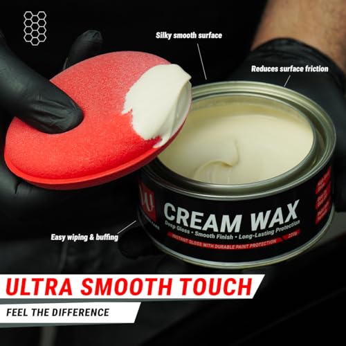Image of Wavex Cream Wax for Car | Deep Gloss & Paint Protection | Easy Apply Car Wax Polish | Smooth Finish & Long Lasting Shine | Removes Dullness & Enhances Color | 220g