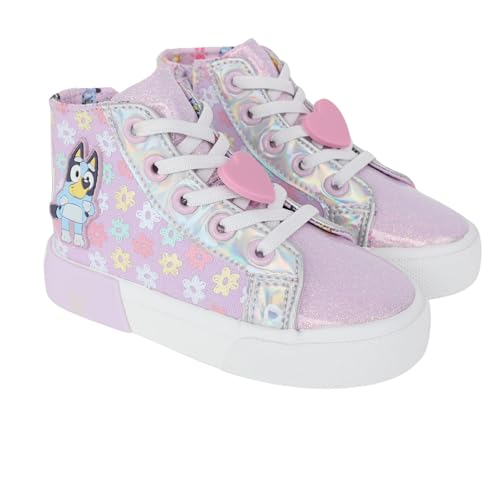 Ground Up Bluey Sneakers for Kids - Unisex High-top Bluey and Bingo Shoes with a Side Zipper so They Slip on!