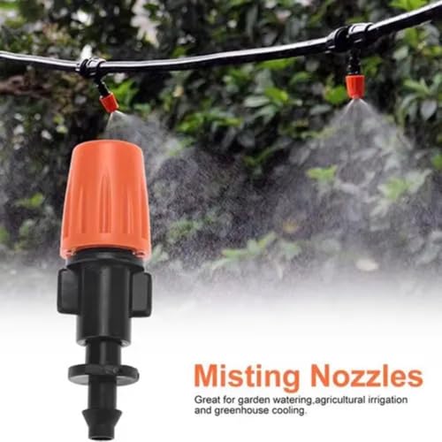 Image of JERN DIY 20 Nozzle Drip Irrigation Kit for Plants, Automatic Plant Watering System with Misting Cooling Nozzles, DIY Garden Irrigation Set for Balcony, Terrace, Lawn, Patio, Greenhouse & Outdoor Use