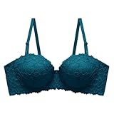 Sujetadores Balconette de Encaje Sexy para Mujer con Aros Media Copa Tirantes Convertibles de Encaje para Todos los días Sujetadores