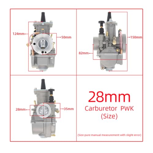 Viviance Motorrad Vergaser kompatibel mit PWK 21-34MM 2T 4T Motorrad Vergaser mit Power Jet kompatibel mit Yamaha Koso ATV Quad UTV - 28MM