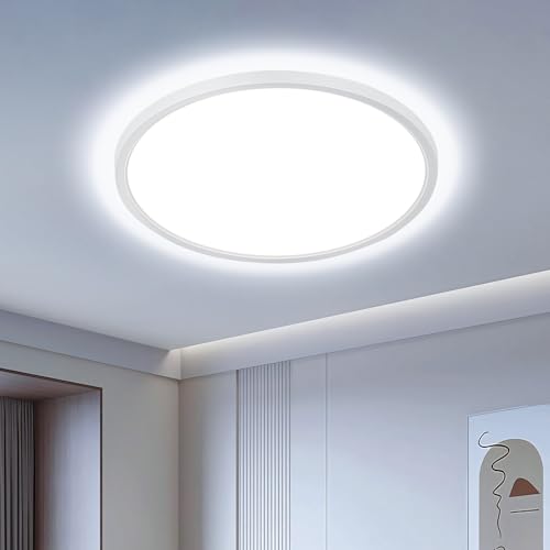 OTREN Plafoniera LED Soffitto, Lampadario Bagno Moderna per Camera da Letto, Cucina, Soggiorno, Ufficio, Balcone, 6500K Luce Calda, Ø30CM