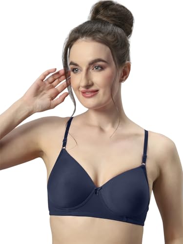 Image of Sonari 007 Wire Free Padded Bra | Medium Padding for Support, Medium Coverage, Soft Cotton Polyester Material, Adjustable Straps with Hook & Eye Closure, Wash Only