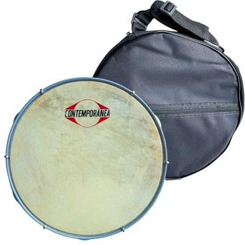 Kit Pandeiro 10 Polegadas Contemporânea Madeira e Couro 20LT + Capa