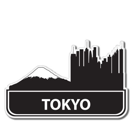 Tokyo Japan Suitcase Sticker, 2.5 in | For Water Bottle, Tumbler, Car, Laptop, Phone, Waterproof Vinyl Decal