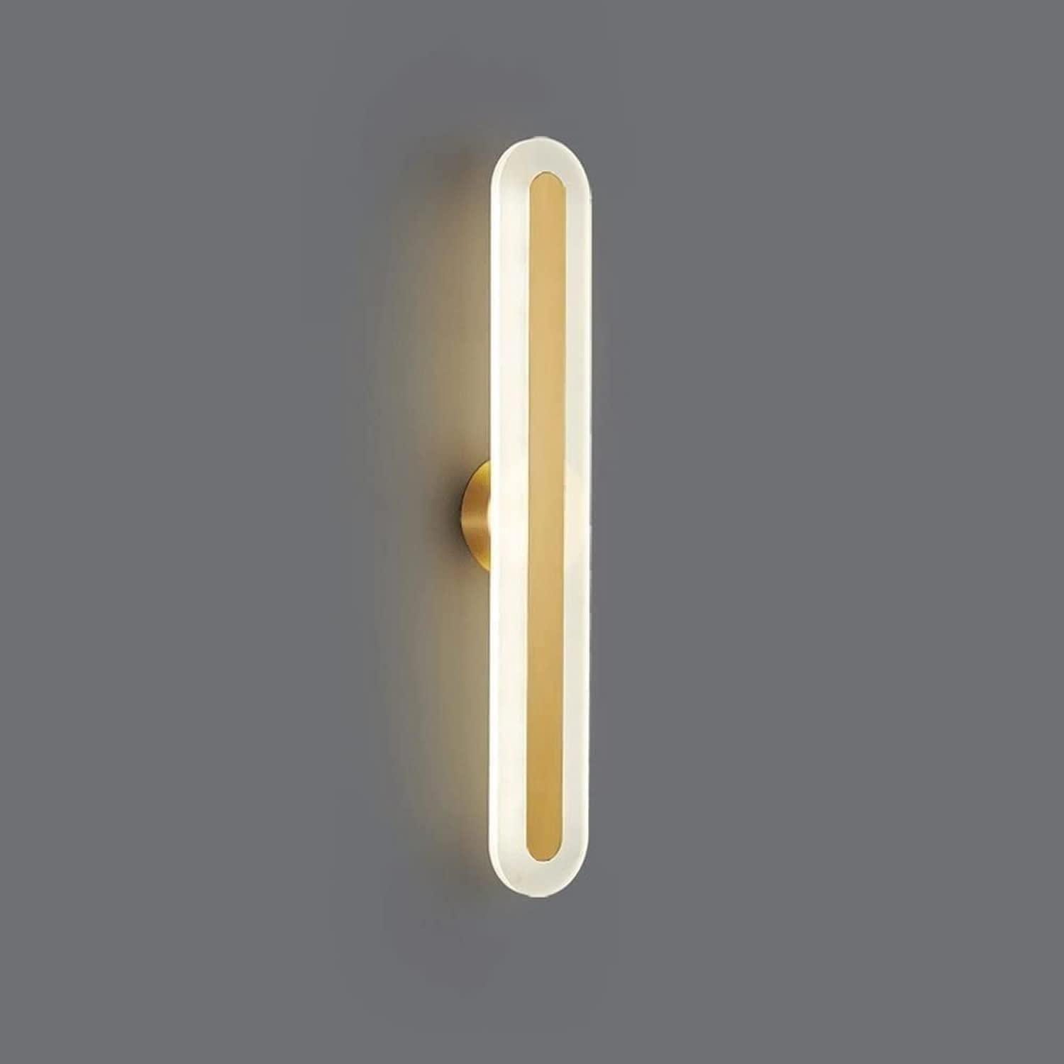 HCZKIUJY Wall lamp, Wall Sconces, Light Minimalist Corridor Long Strip Lamp Modern Linear LED Sconce Metal Mounted Fixture in Brass for Bathroom Dining Room Bedside Living Decor 4(-45cm)
