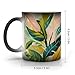 KWQDOZF Taza de cerámica con diseño de hojas tropicales Imagen de KWQDOZF Taza de cerámica con diseño de hojas tropicales