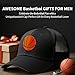 Cool Embroidered Basketball Pattern Baseball Cap,Adjustable Fit Trucker Caps,Premium Structured 6-Panel Design,Breathable Mesh Back,Quick-Dry Comfort Gift for Men Women Accessory-Black