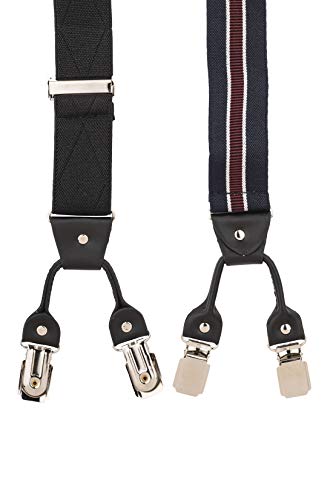Image of The Tie Hub Tip Black Clip On Suspenders For Men