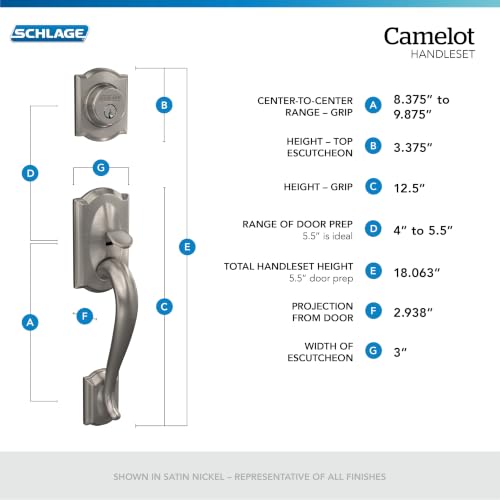 Image of SCHLAGE Front Door Entry Handleset, Georgian Knob, Aged Bronze