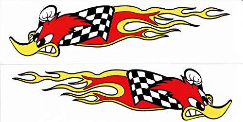 by soljo 2X Woody Woodpecker Hoja Racing Decal Sticker Tuning Racing Tamaño: 20 x 5 cm para el Coche o la Moto