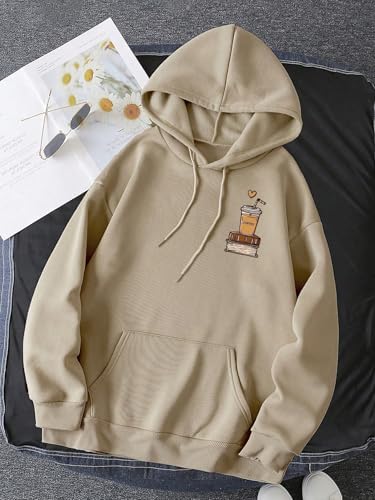 Image of inchGLASGO Trendy Girl's & Women's Printed Hoodie - Aesthetic Winter wear for Women |Oversized Casual Streetwear | Coffee Lovers Sweatshirt inch