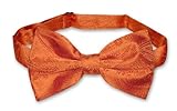 Vesuvio Napoli BOWTIE Burnt Orange Color Paisley Men's Bow Tie for Tuxedo Suit