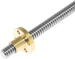 1pcs 3D Printer Parts T8 Lead Screw, Lead 4mm Pitch 2mm Length 100mm -1000mm Stainless Steel Trapezoidal Screws with Brass Nut (Color : Lead 4mm, Size : 1000mm)