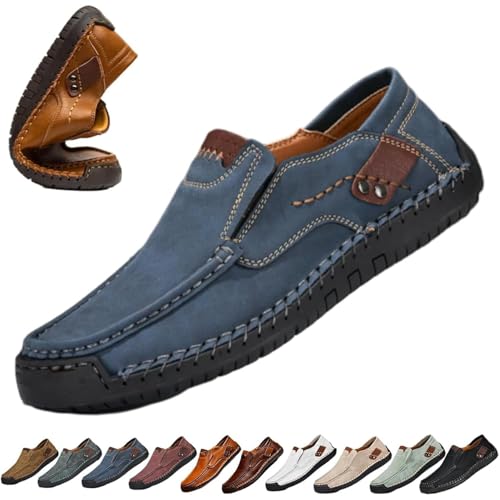 Ideacloth Shoes for Men,Enjeer Orthopedic Walking Shoes Mens,Mens Handmade Genuine Leather Loafers, Dress Oxford Classic Moccasins, Breathable Non Slip Casual Driving Shoes