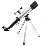 【Telescopio portátil】 Viene con una lente ortogonal, una lente Barlow de 1.5x, un buscador y dos oculares, no se necesitan otras herramientas de montaje, fácil instalación y operación para satisfacer sus necesidades. Este es un telescopio compacto y universal con una calidad de imagen brillante y un gran poder de aumento.