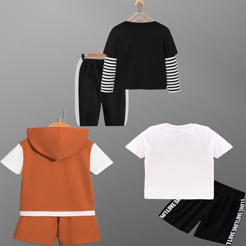Image of Cotton Clothing Sets for Baby Boys & Baby Girls Kids Clothes for boys kids clothes for girls Printed Kids Clothing Sets (KDST72OG-KDST29MR-KDST3BL1)