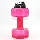 75 Oz (2.2 L) Dumbbell Shaped Water Bottle | Big Capacity | BPA Free | Flip Top Leak Proof lid | Red