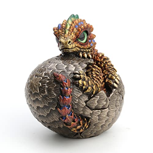 Estatua de bebé dragón con acabado bronce antiguo miniatura 3