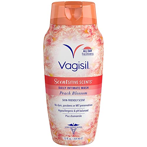 Vagisil Scentsitive Scents Feminine Wash, Peach Blossom, 12 Fl Oz (3 Pack)