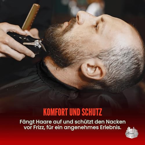 The Shave Factory Nackenstreifen für Friseure SCHWARZ – 5 Rollen mit 100 Streifen – Wasserlinsen-Nackenschutz für eine angenehme Rasur oder einen bequemen Haarschnitt (1, Black)