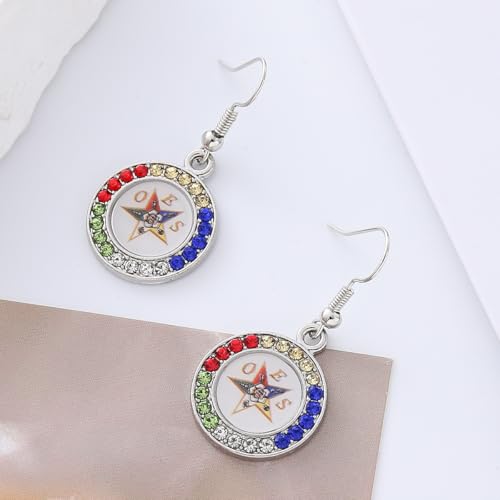 OES Symbol Jewelry Crystal Order of The Eastern Star OES Sorority Earrings for Women Sisterhood2