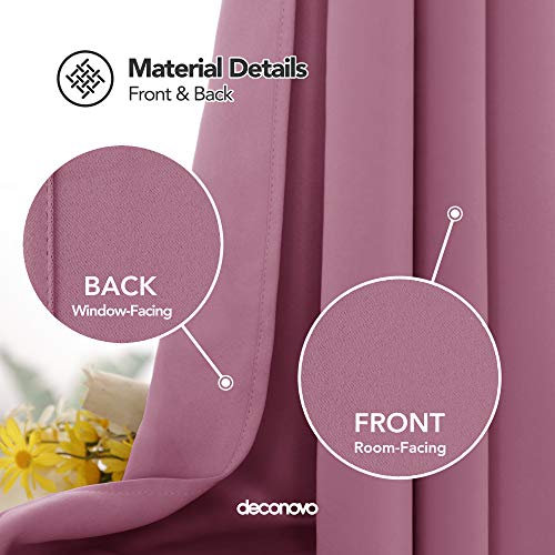 Image of Deconovo Blackout Curtain for Living Room 63 Inches Long, Door Curtain