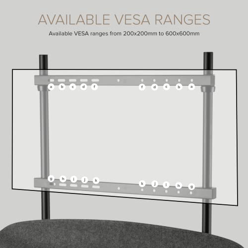 Pout E17 Tv Studio Display - Solid Wood Legs Metal Base W/Height Adjustable Black Bracket & Felt Shelf - Supports Max Load 88Lbs 55 To 70 Inch Led Vesa Screens thumb #5