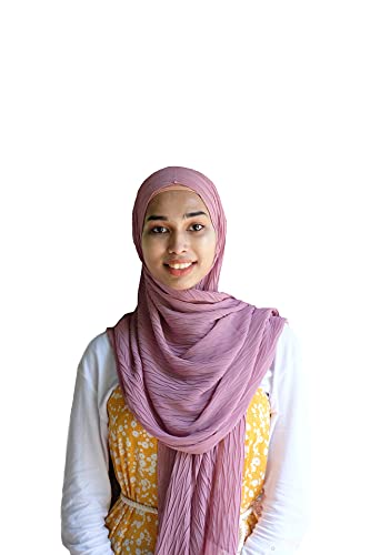 Generic SABA scarves Bubble Chiffon Giza Collection Hijab Head Scarf for Muslimah (Dusty Purple), Standard, SABA-BC22000