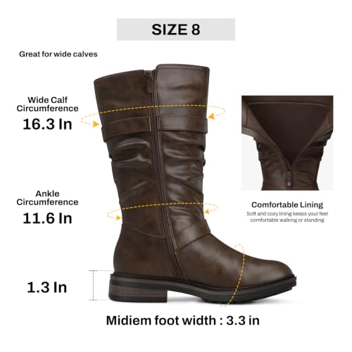 SHIBEVER Riding Mid Calf Boot