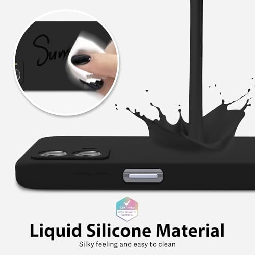 Image of DIZORO Compatible with Motorola g64 5G Back Cover with Upgraded Square Edges for Camera Protection Shockproof Flexible Matte Liquid Silicone Mobile Phone Case (Dark Black)
