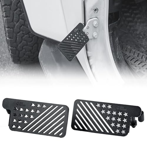 JOYTUTUS Wrangler Foot Pegs Doors Off Compatible with 2007-2026 Wrangler JK JL & Gladiator JT Door Hinge Foot Pegs Foot Rest Pedals US Flag Pattern